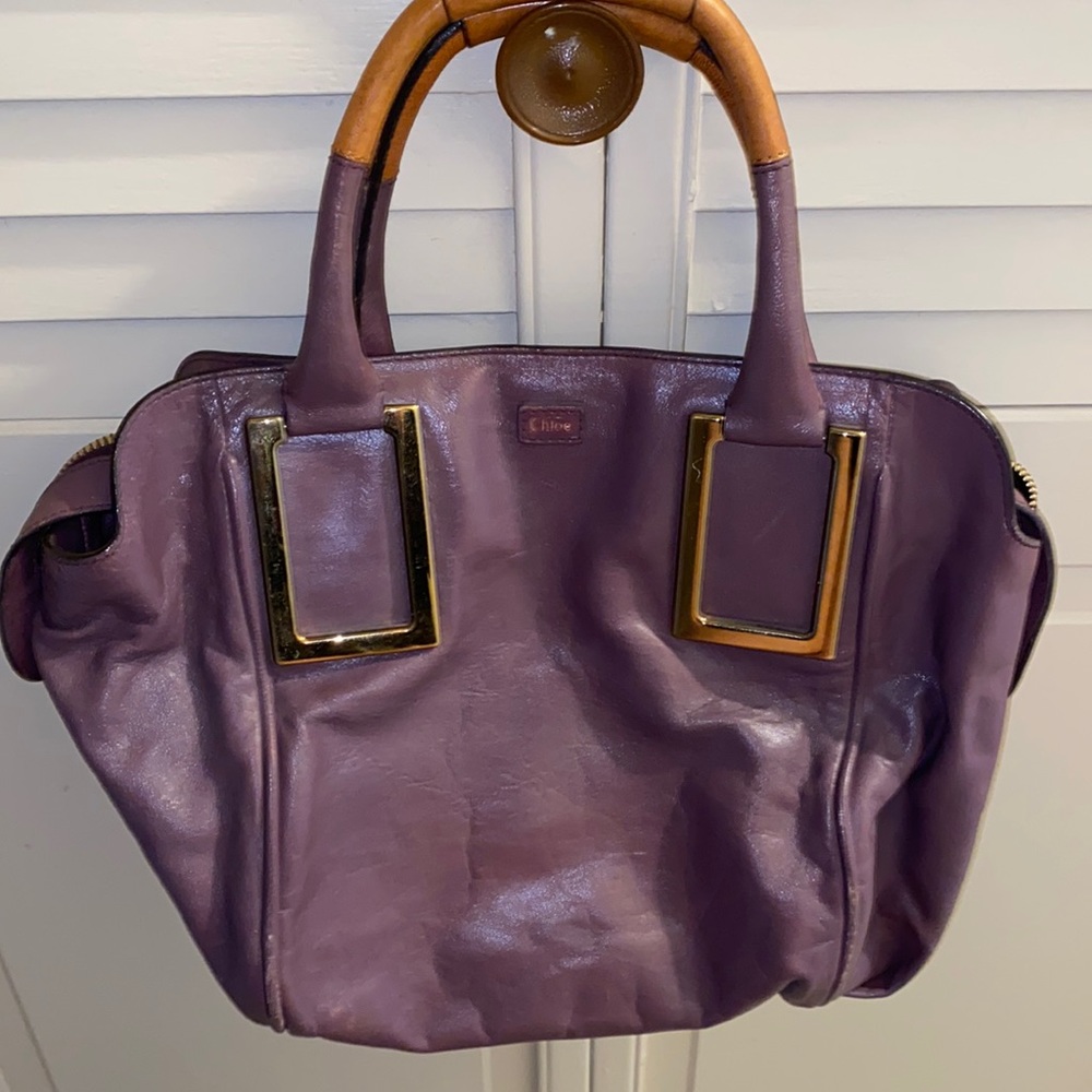 Ethel Chloe Bag Purple with Gold hardware and original crossbody strap
